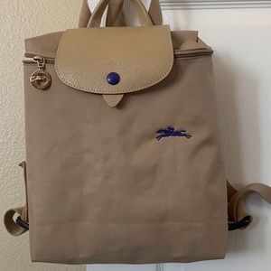 Longchamp Le pliage backpack in desert color